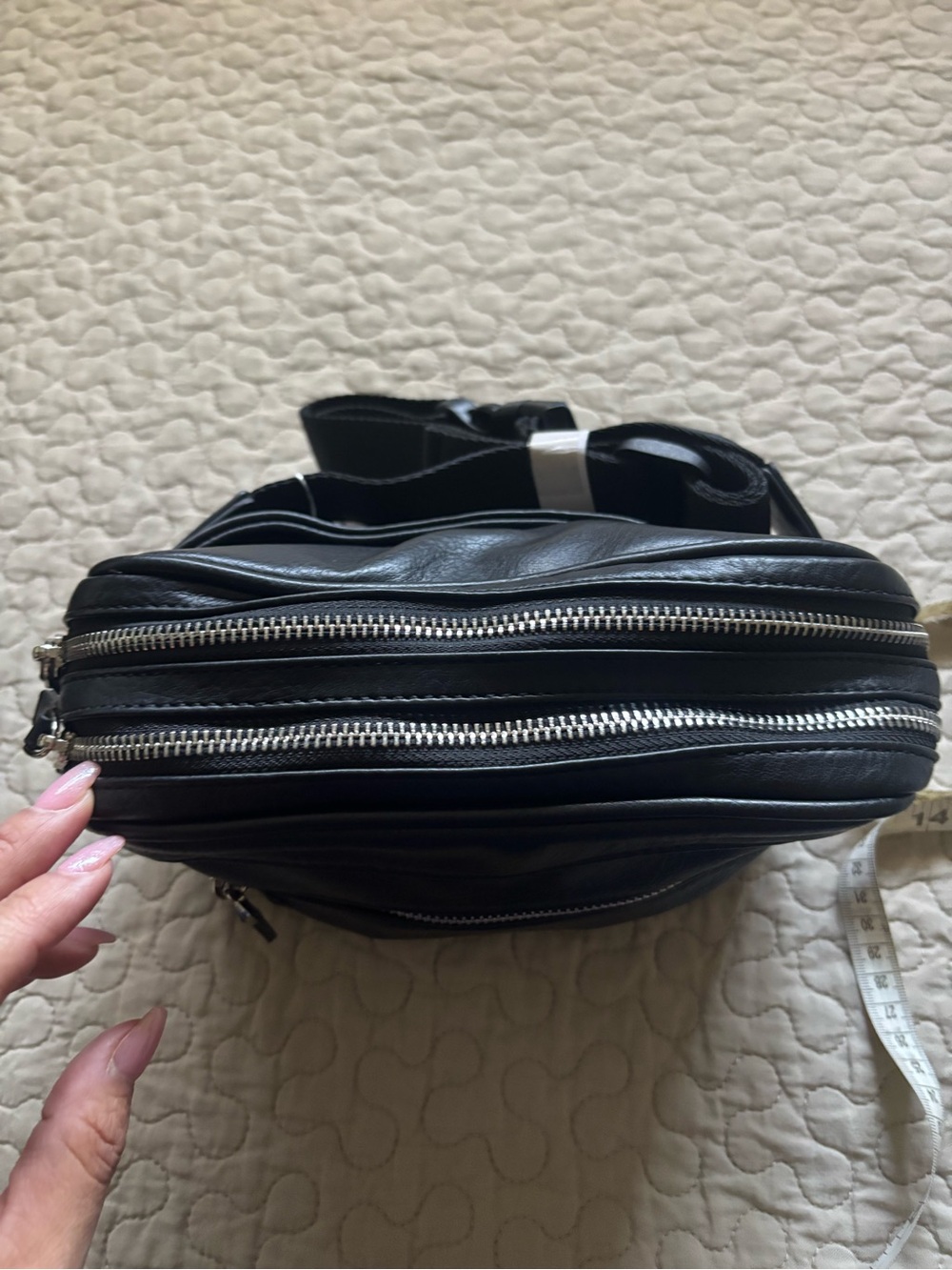 Black Leather UNISEX Waist & Crossbody Bag - Picture 10 of 13